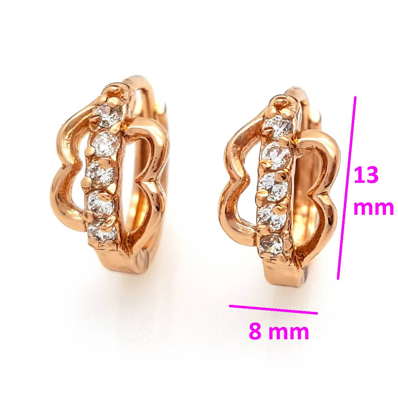 

Серьги Волна, дорожка из циркония, позолота Xuping, 14К