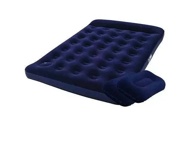 

Пляжный полуторный надувной матрас прорезиненый для отдыха на природе и плавания 197*137*22 см .