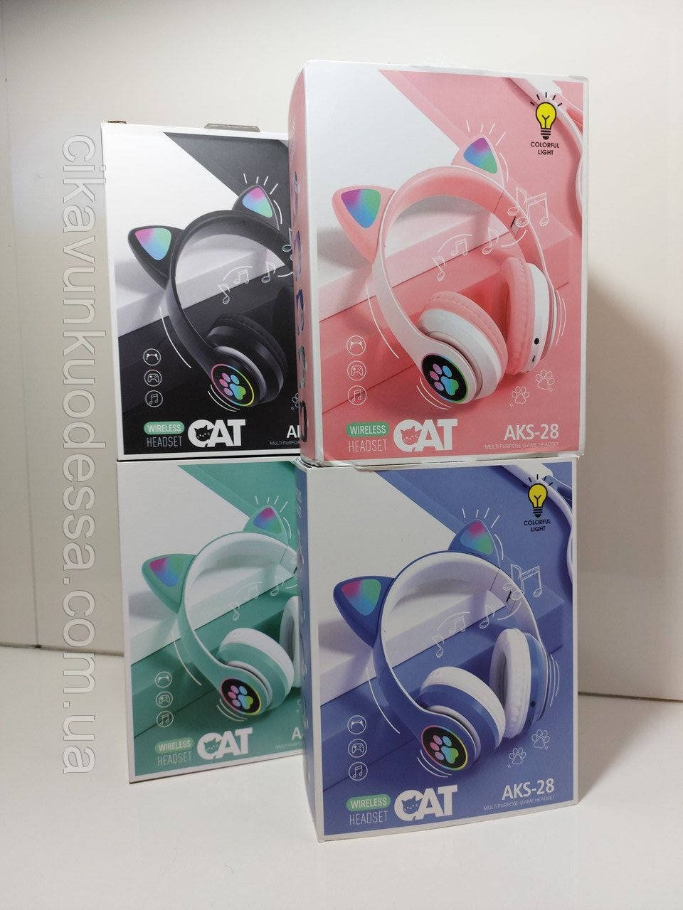 

Детские бездротовые Bluetooth наушники Котик Cat AKS-28.Разные цвета.