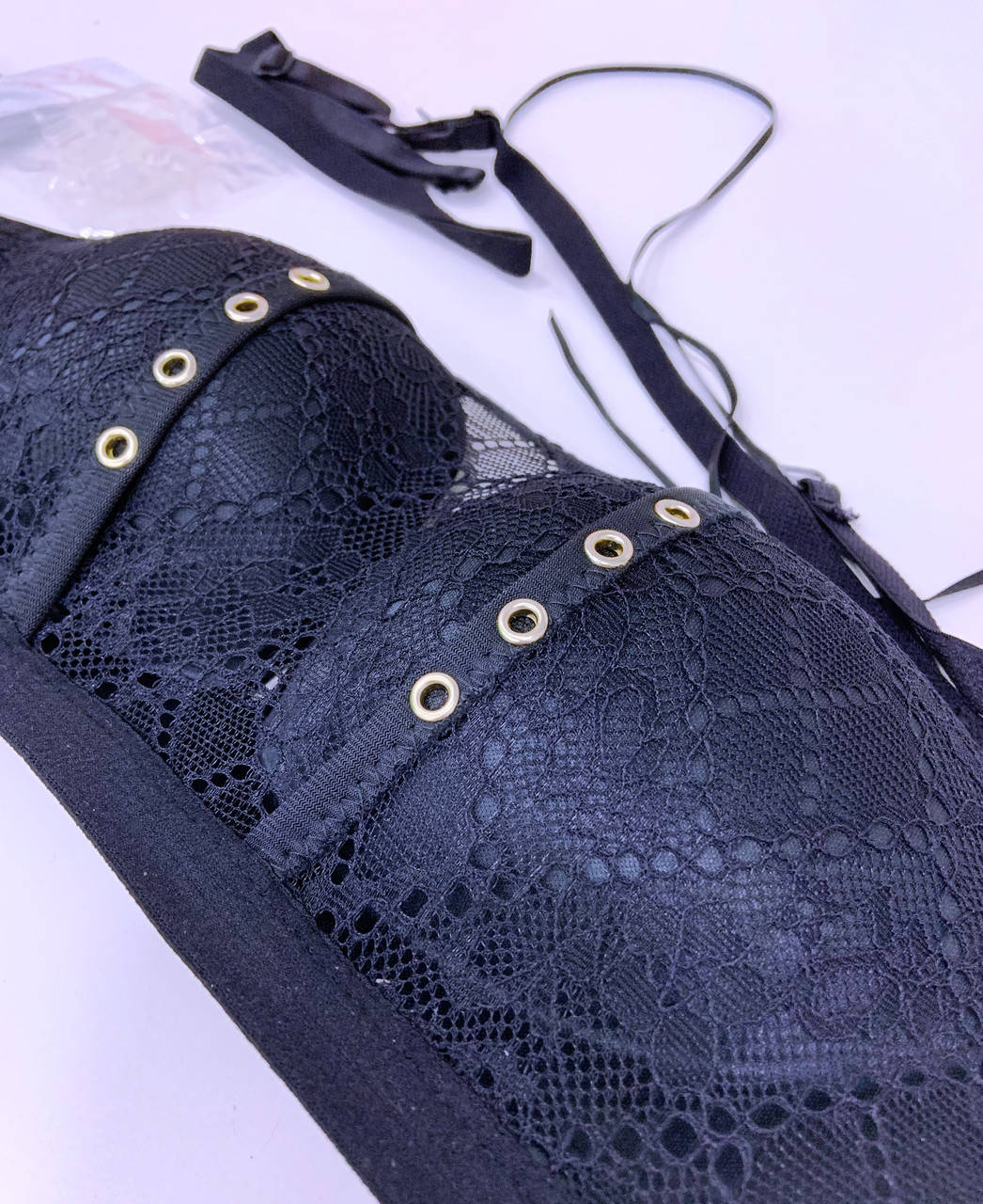 

Бюстгальтер кружевной с пуш-ап/ кружевной лифчик, Черный