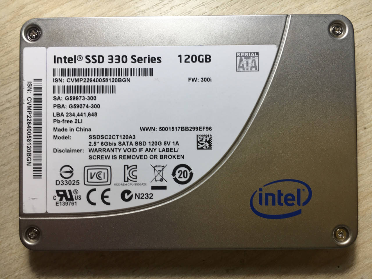 

Накопитель SSD диск Intel 330 Series 120Gb (память MLC)