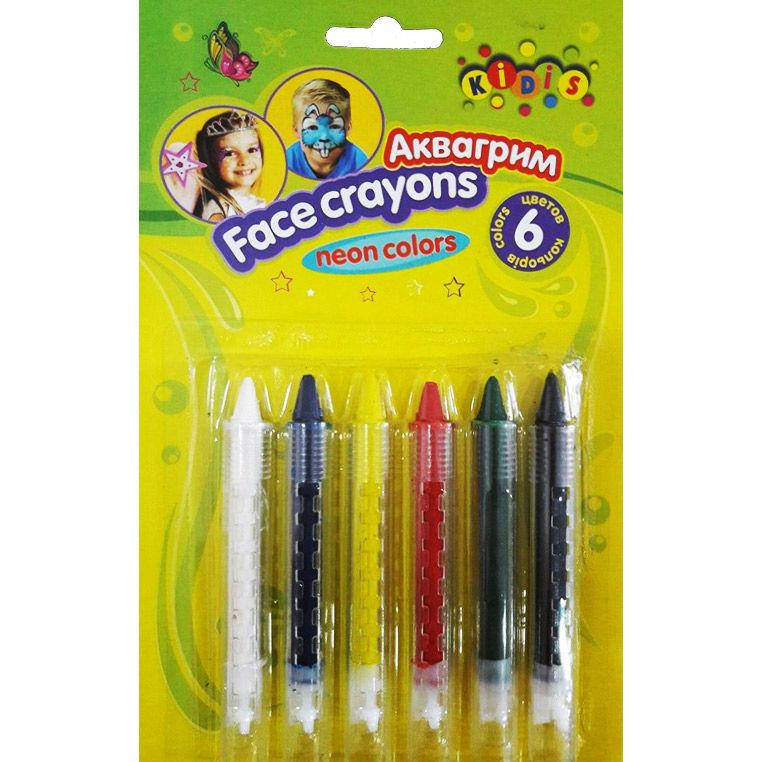 

Аквагрим для лица карандаши Face Paints Kidis набор 6цв. 7766