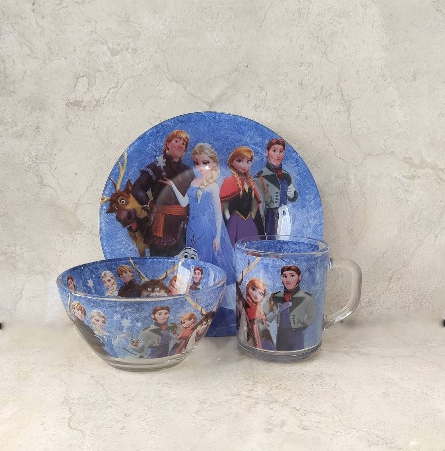 

Набор детской посуды для девочек 3 пр Фрозен (9551)