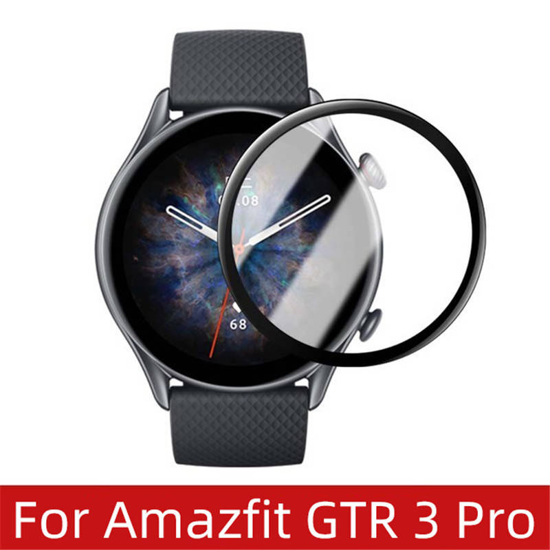 

Защитная плёнка для Amazfit GTR 3 Pro (0.2 мм, 3D чёрное) Polycarbone, Черный