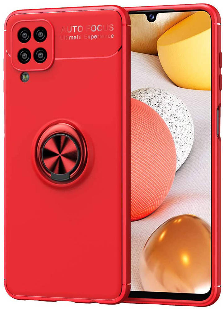 

Чехол с кольцом Samsung Galaxy A12 Nacho A127 Autofocus (Самсунг Галакси А12 Начо), Красный