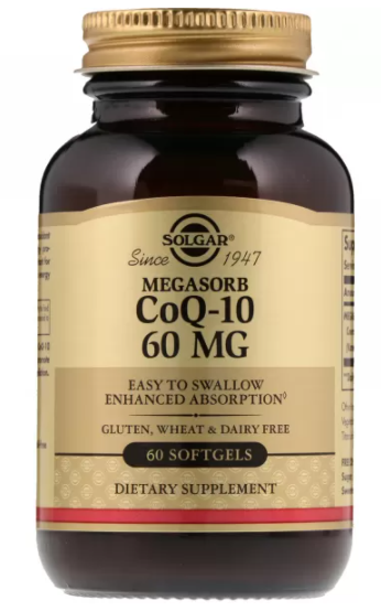 

Коэнзим Q10 (CoQ-10 Megasorb), Solgar, 60 мг, 60 гелевых капсул