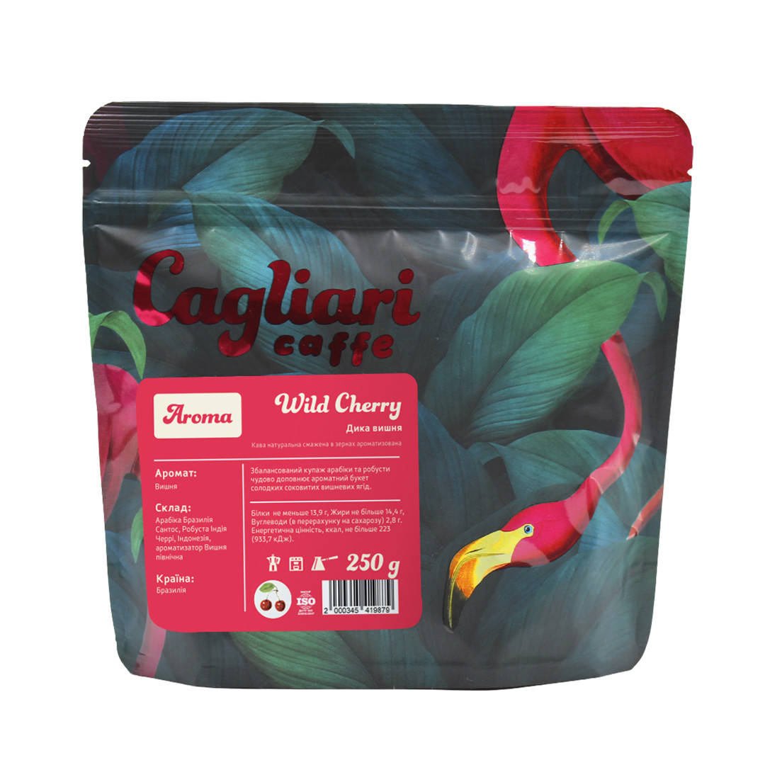 

Кофе в зернах ароматизированный Cagliari Caffe Дикая вишня 250 г