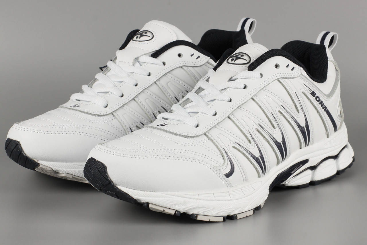 

Кроссовки мужские белые Bona 646A Бона Размеры 42 43 45 46, Белый