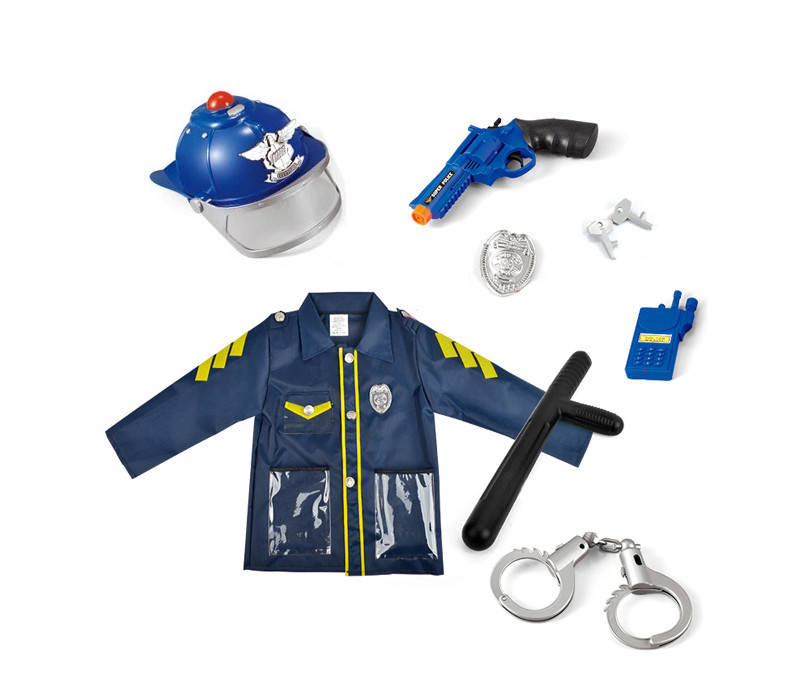 

Детский карнавальный костюм полицейского с аксессуарами синий