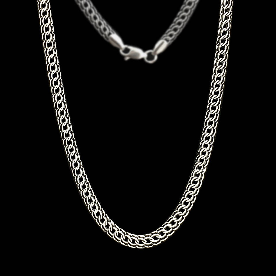 

Серебряная цепочка Питон, 550мм, 15 грамм, чернение