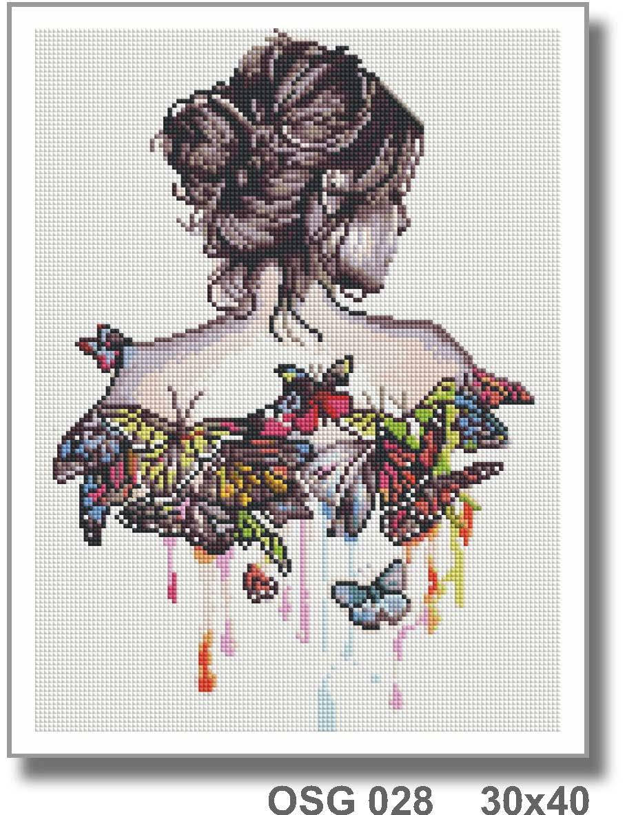 

Алмазна мозаїка "Дівчина і метелики" 30*40 см