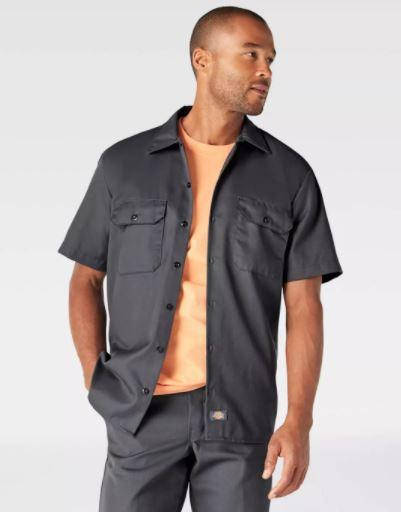 

Рубашка Dickies Short Sleeve Work Shirt, Charcoal Gray, Серый
