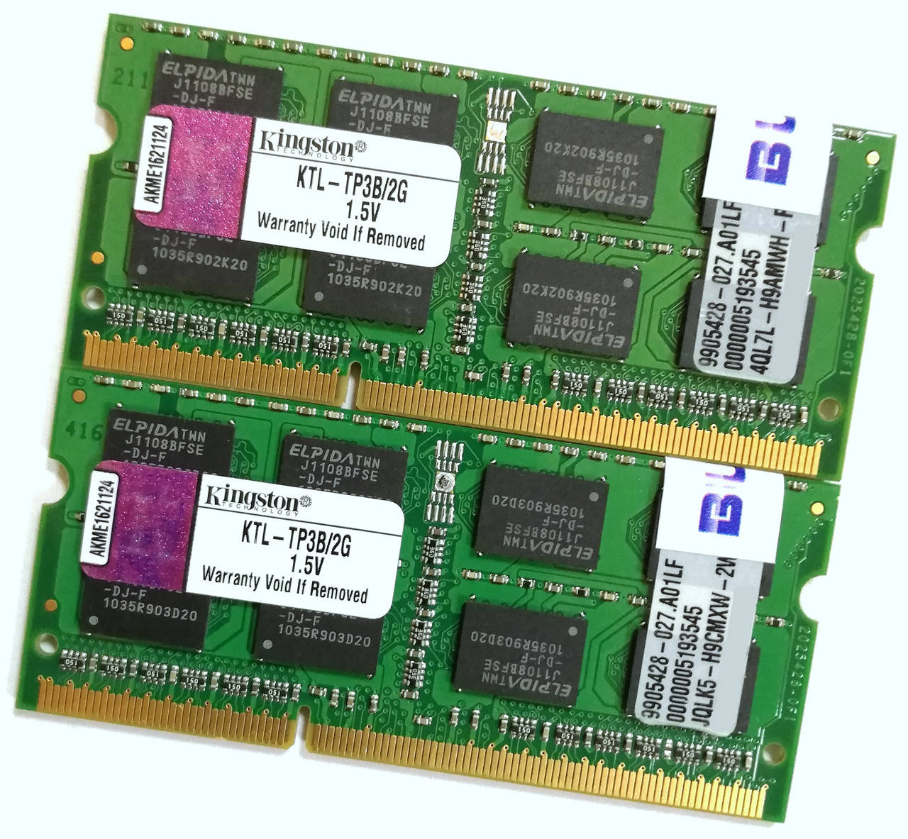 

Пара оперативной памяти для ноутбука Kingston DDR3 4Gb (2Gb+2Gb) 1333MHz 10600s CL9 2R8 (KTL-TP3B/2G) Б/У