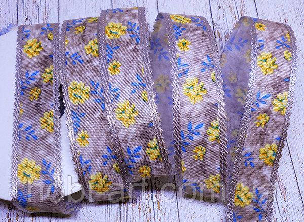 

Стрічка декоративна 25мм №15 сіра