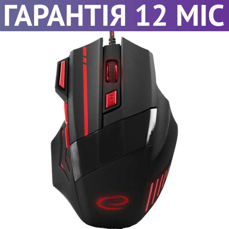 

Игровая мышь Esperanza Wolf черная/красная, проводная, геймерская мышка с подсветкой и боковыми кнопками, Черный
