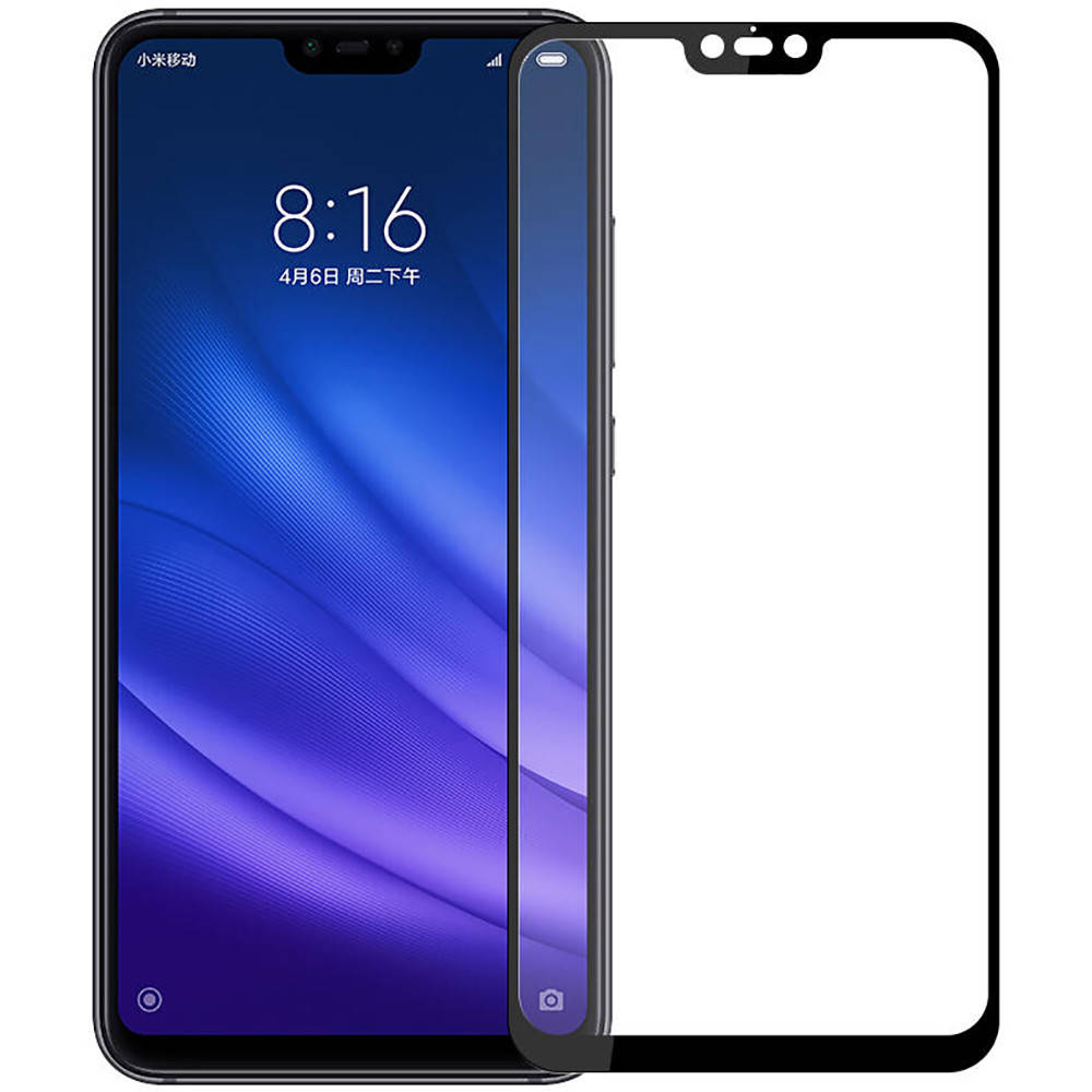 

Защитное стекло Xiaomi Mi 8 Lite рамка на весь экран клей по всей поверхности, Черный