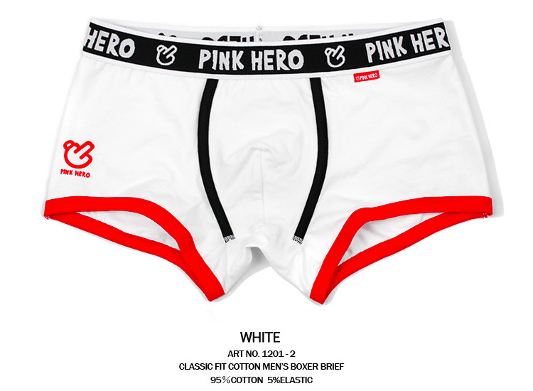 

Мужские трусы боксеры Pink hero (мужские хипсы транки), Белый