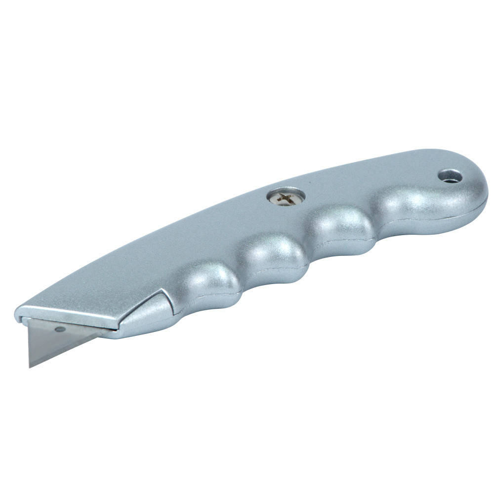 

Нож строительный (металлический корпус) лезвие трапеция автоматический замок SIGMA