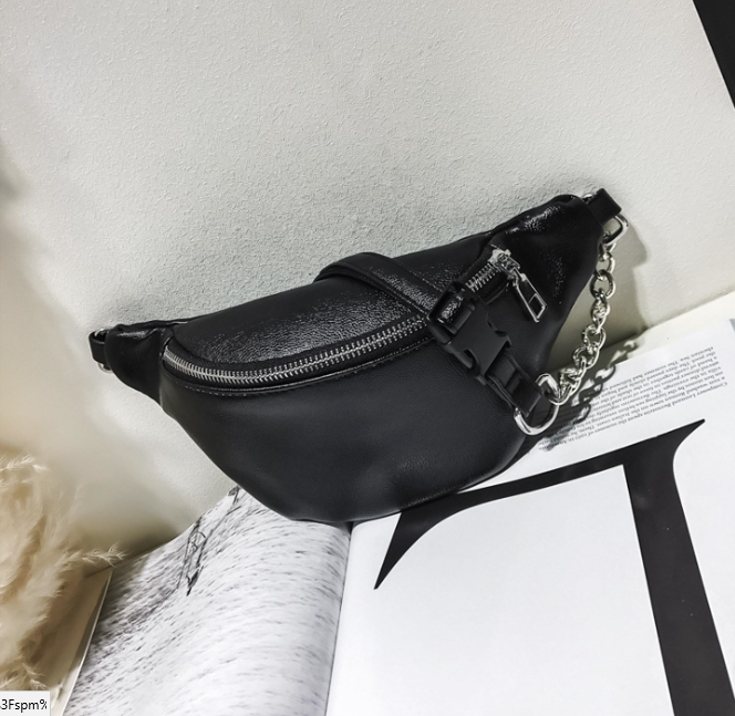 

Поясная сумка женская, бананка, сумка на пояс черная, Черный