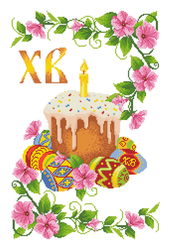 

ХВВГ-078. Схема для вишивки бісером Великодній рушник