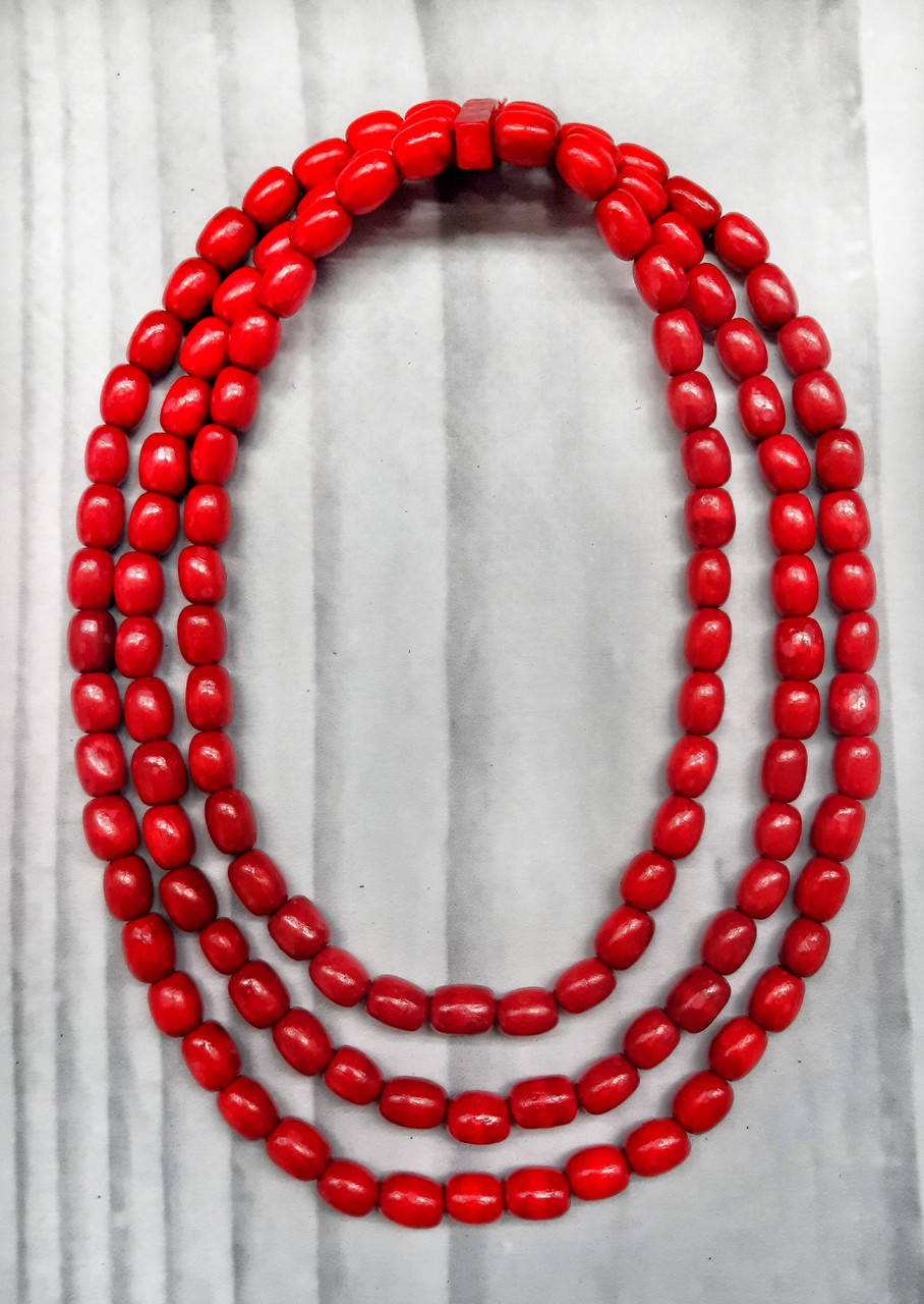 

Намисто Стильне дитяче червоне овальне