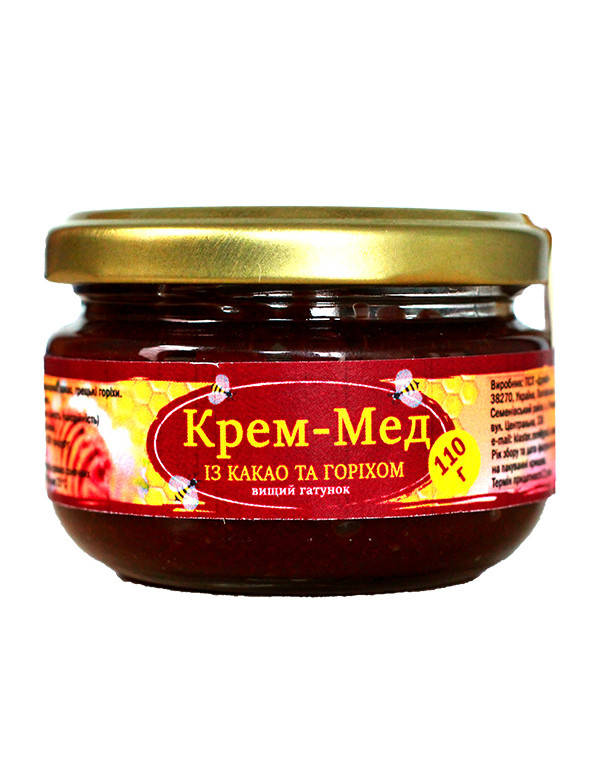 

Крем-мед с какао и орехом 110г