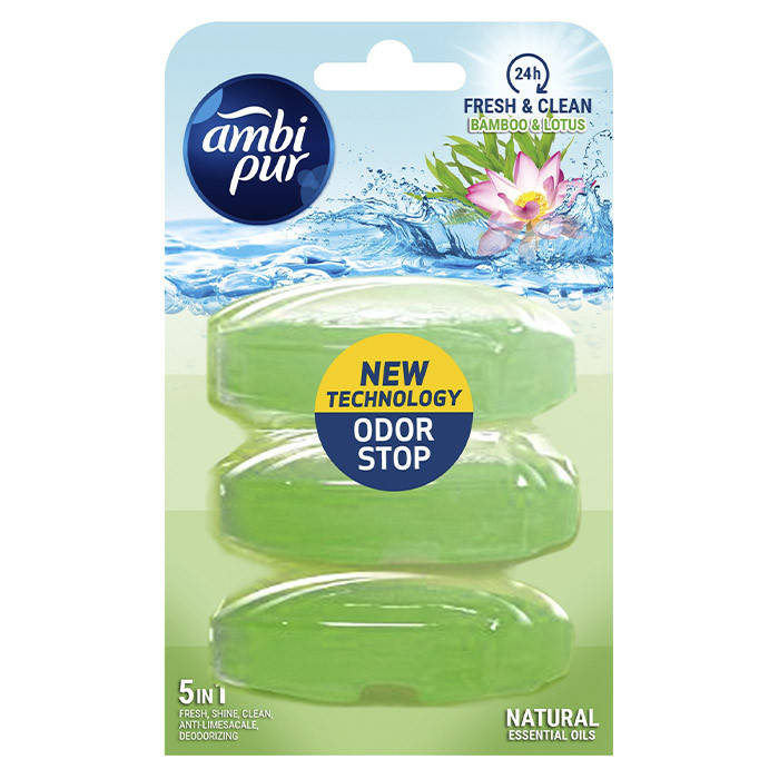 

Туалетный блок для унитаза Ambi Pur Bamboo & Lotos запаска 55 мл 3 шт
