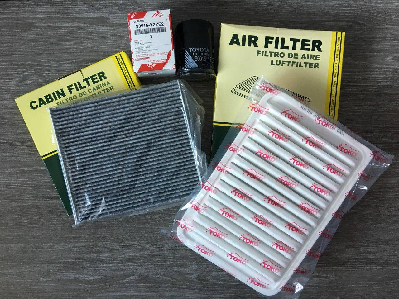 

Комплект фильтров Toyota Camry 40 2.4i (фильтр масляный, воздушный, салона) Камри 40