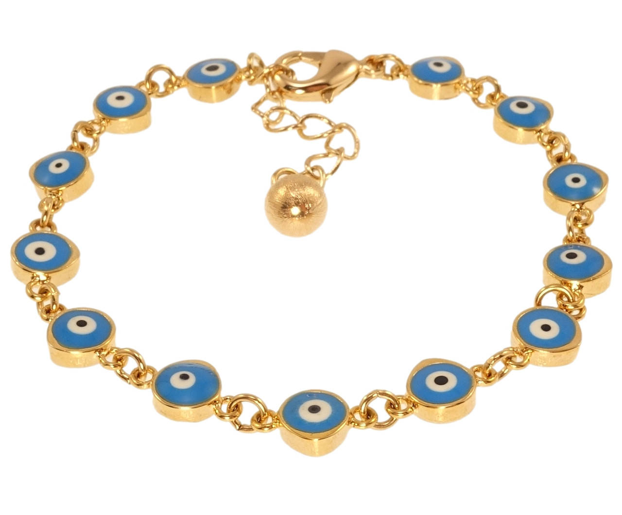 

Браслет Xuping Позолота 18K "Оберег Глаз Фатимы" длина с доп.цеп. 16-19.5см х 6мм