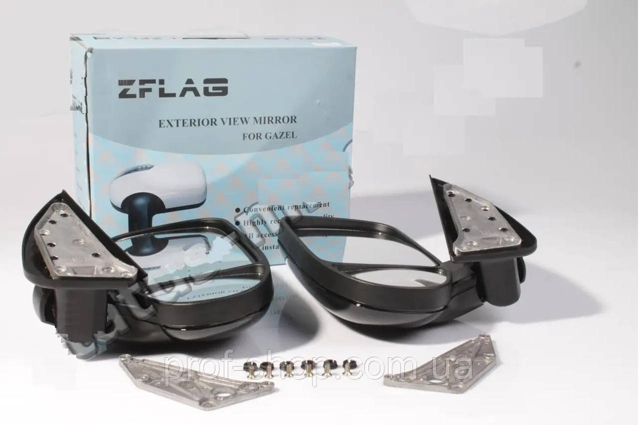 

Зеркало наружное Газель, Соболь новый образец без указателя поворота (компл.2шт) черное (Автосвет)