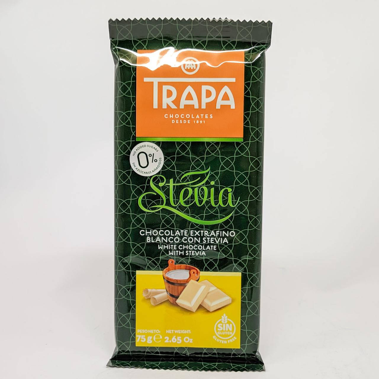 

Шоколад без сахара Trapa Stevia White Milk Chocolate75 gramm