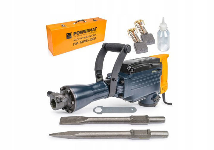 

Отбойный молоток SDS hex POWERMAT ! 2500 Вт - 65 Дж. кейс, зубило