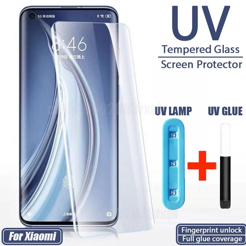 

Стекло 5D UV ( ультрафиолет ) для xiaomi mi 10 / mi10 pro, Прозрачный