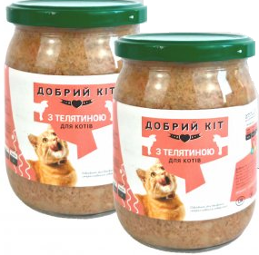 

Консерви для котів "Добрий Кіт" з телятиною 470г