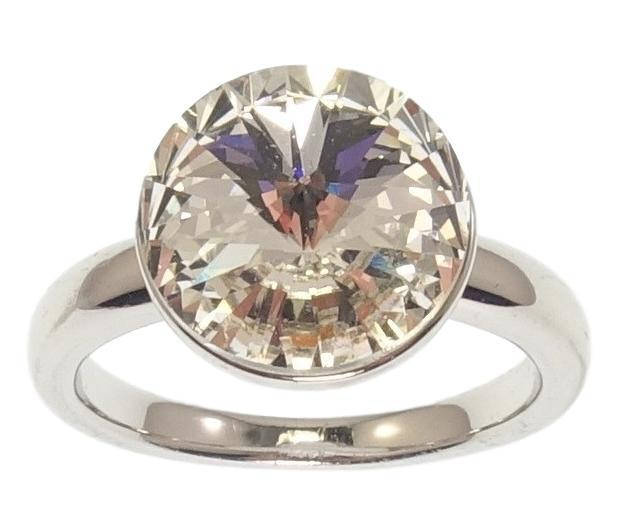 

Кольцо Xuping Родий с кристаллами Swarovski "Кристалл Clear ø 12мм" р.16,16.5,17,17.5,18,18.5