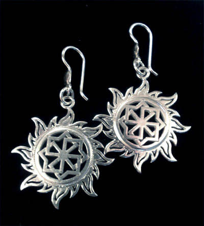 

"Молвинец в Солнышке" серьги из серебра 925-ой пробы