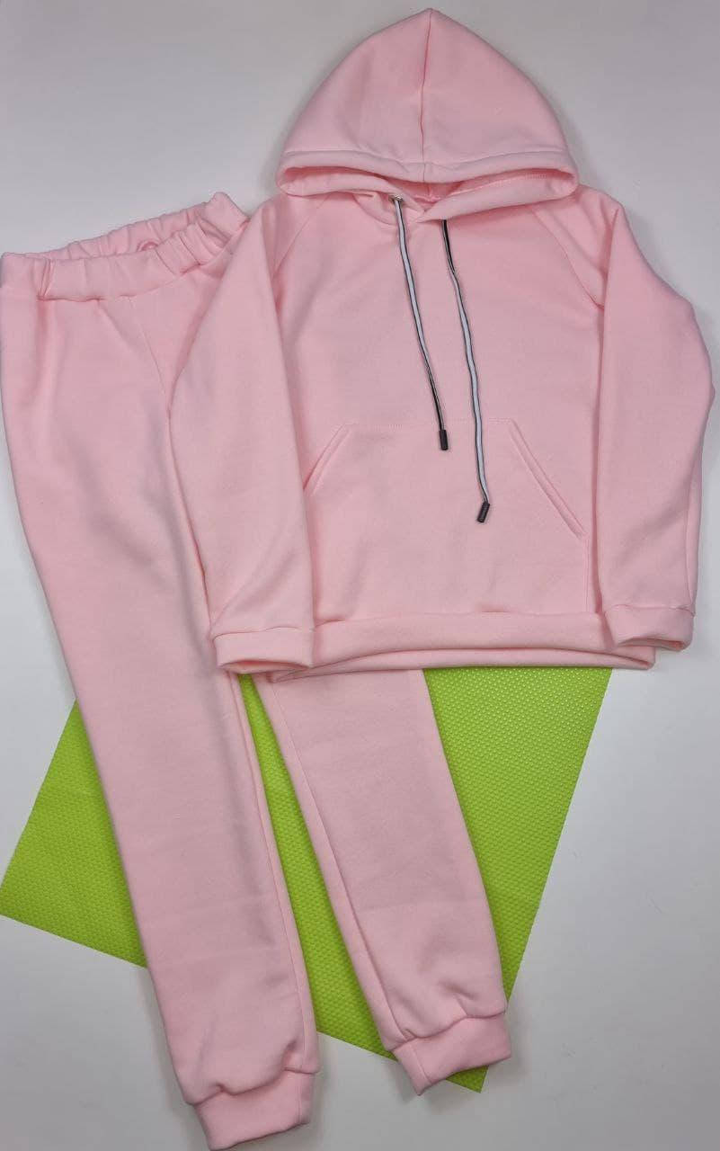 

ТЕПЛЫЙ Костюм спортивный трехнитка на девочку 146, 152, 158 см, светло-розовый 158