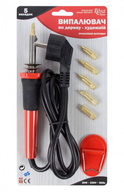 

Випалювач по дереву художній, 5 насадок, ROSA Talent