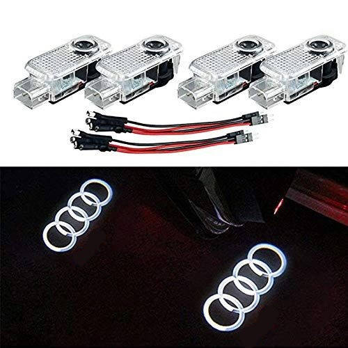 

Подсветка в двери с логотипом Audi A3 / A4 / A5/ A6 / A7 / A8 / Q7 / Q3 / Q5 Q8 (N2/Кольца/Проводка/4шт)