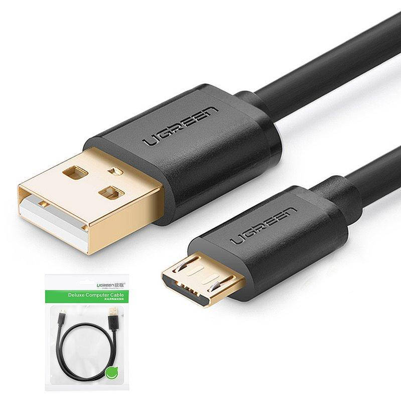 

USB дата-кабель UGREEN, USB тип-A, micro-USB тип-B, 100 см, чорний, 2 A, #6957303818365