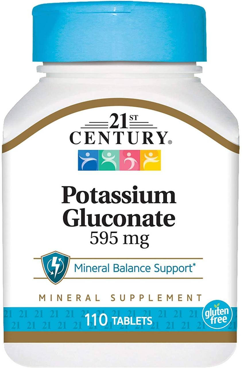 

Глюконат калия 21st Century Potassium Gluconate 595 mg 110 таблеток