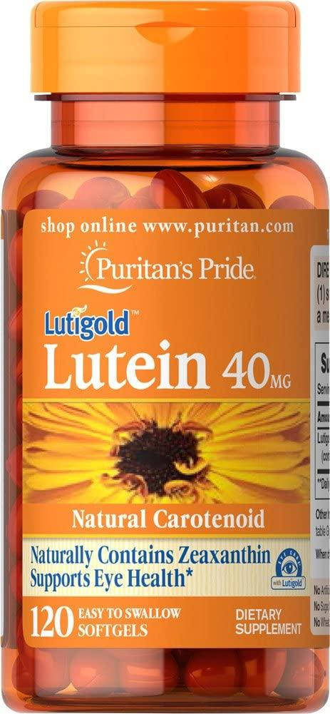 

Лютеин для глаз Puritans Pride Lutein 40 mg 120 гелевых капсул