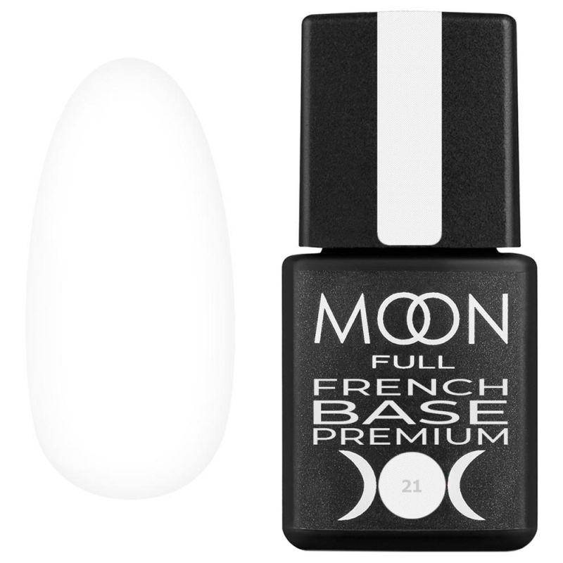 

MOON FULL French Base Premium №021 Френч камуфлирующая база для гель-лака бело молочная,8 мл