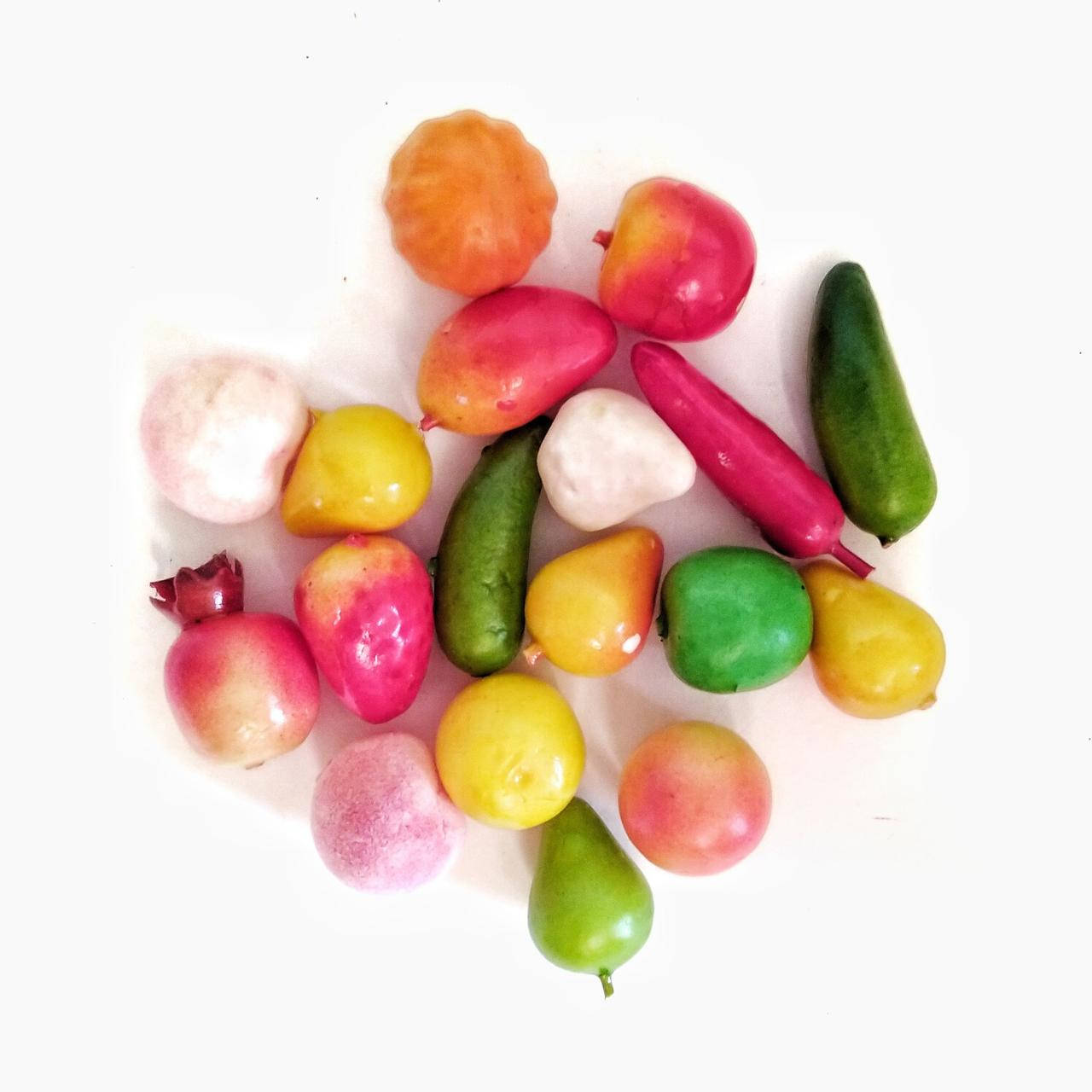 

Овощи,фрукты мини. 2 см. Микс 10 шт