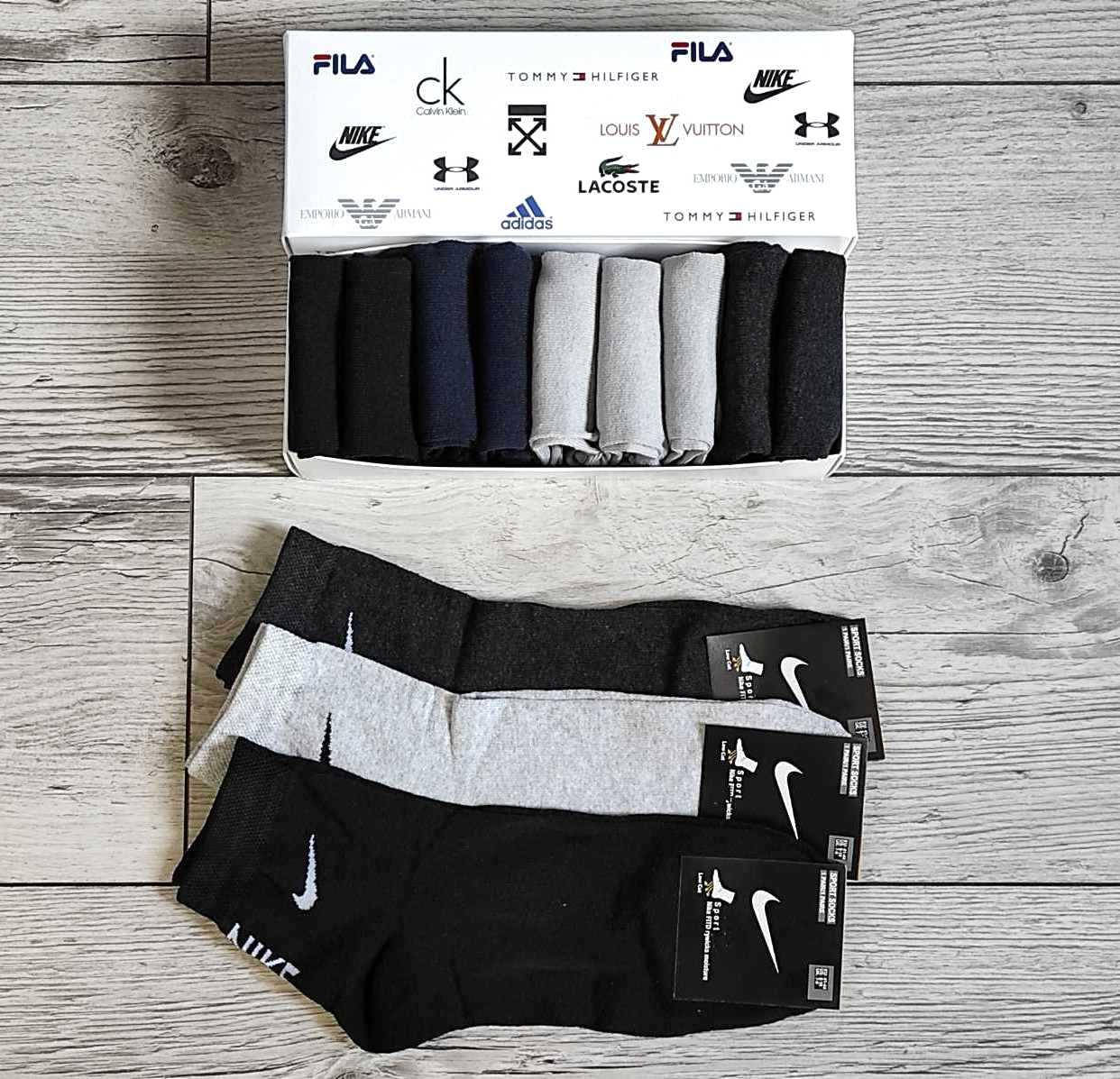 

Набор мужских носков Nike - 12 пар Найк в подарочной коробке упаковке / носки