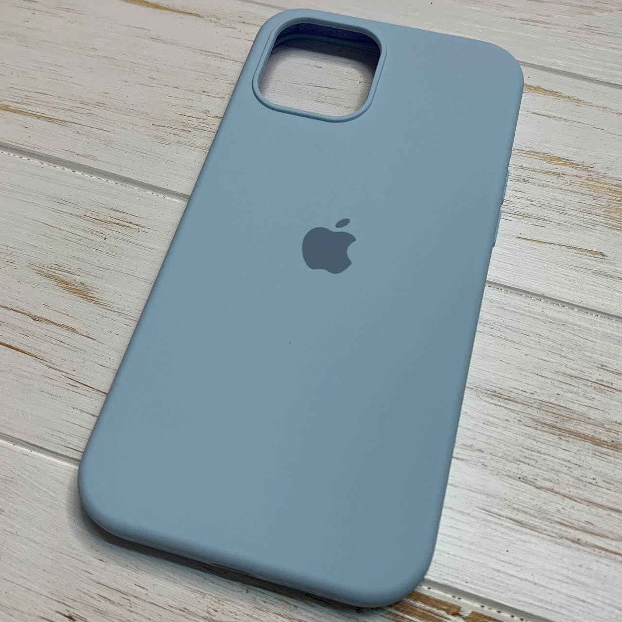 

Силиконовый чехол Silicone Case для iPhone 12 Pro Max с закрытым низом Голубой Sky Blue 43 (бампер)