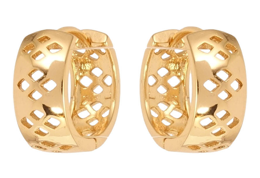 

Серьги Xuping Позолота 18K колечки "Ромбовый резной орнамент"