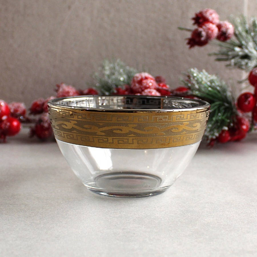 

Набор салатников с золотой каймой 250 мл Гусь-Хрустальный "Версаче" 2 шт, Прозрачный