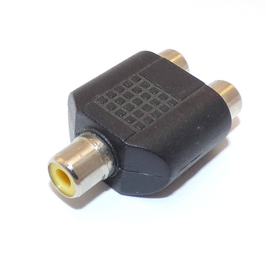 

Переходник 2гн.RCA- гн.RCA, корпус пластик