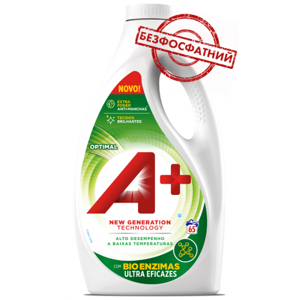 

Гель для стирки А+ Optimal Универсальный, 3.25 л (65 стирок)